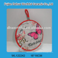 Elegant design ceramic pot holder with flower decal